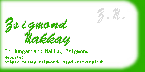 zsigmond makkay business card